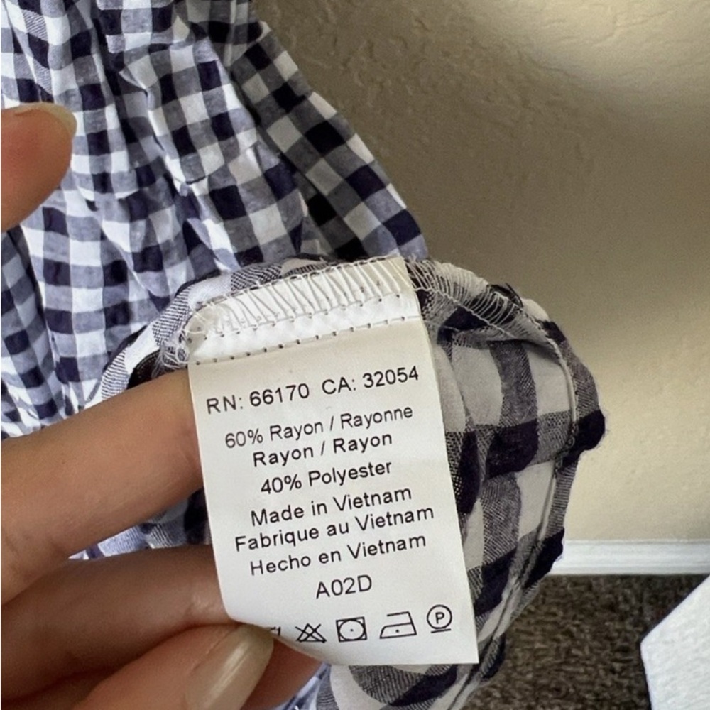 NWT Anthropologie 11.1 Tylho Navy & White Gingham Dress Size Large $138 - Picture 5 of 9